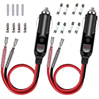 Los mejores  - GTIWUNG 2PCS Cable Conector Macho para Mechero de Coche de 12V-24V- Encendedor de Cigarrillos Plug- Cigarette Lighter…